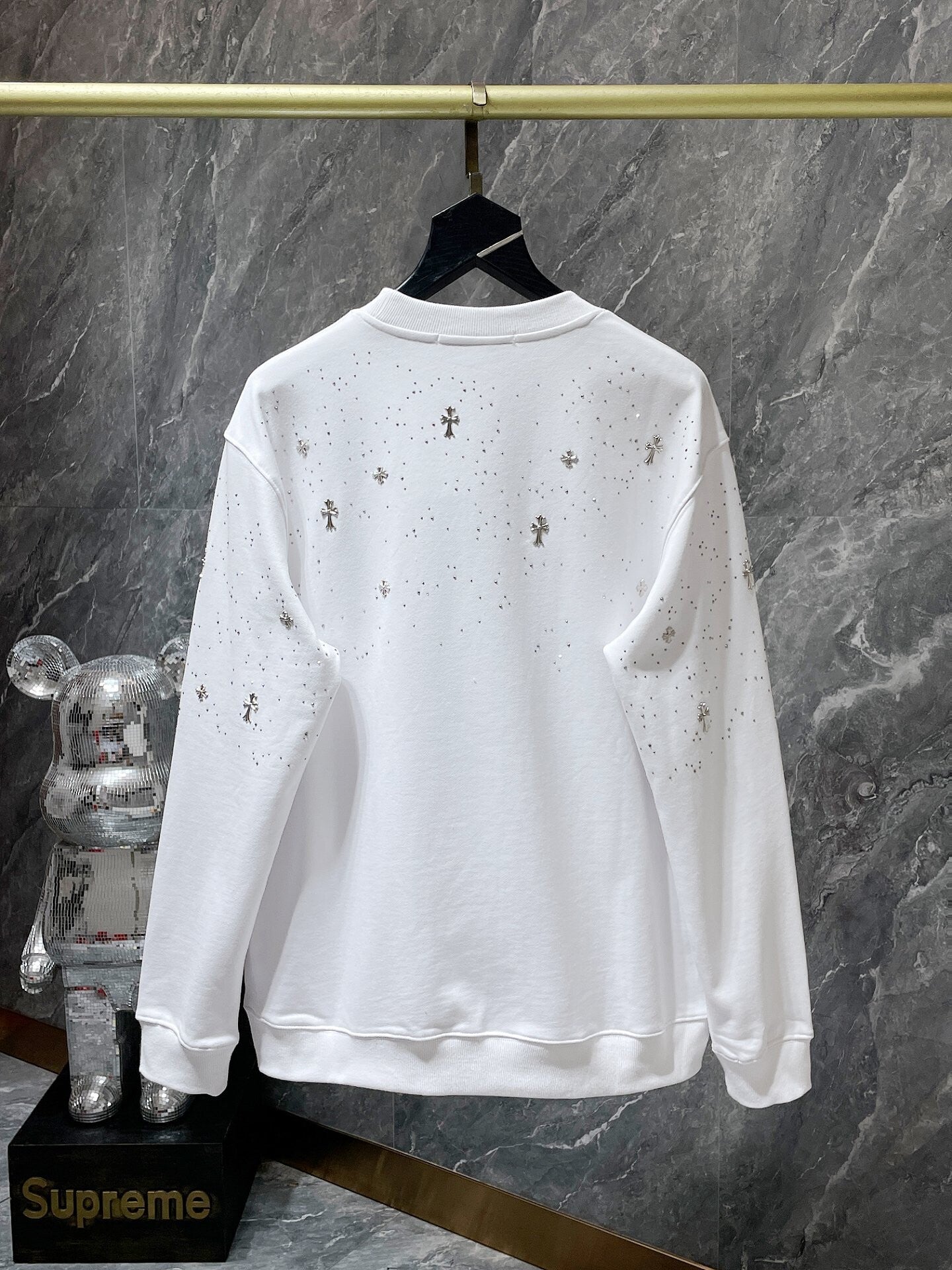 CHROMEHEARTS RHINESTONE MULTI CROSS WHITE