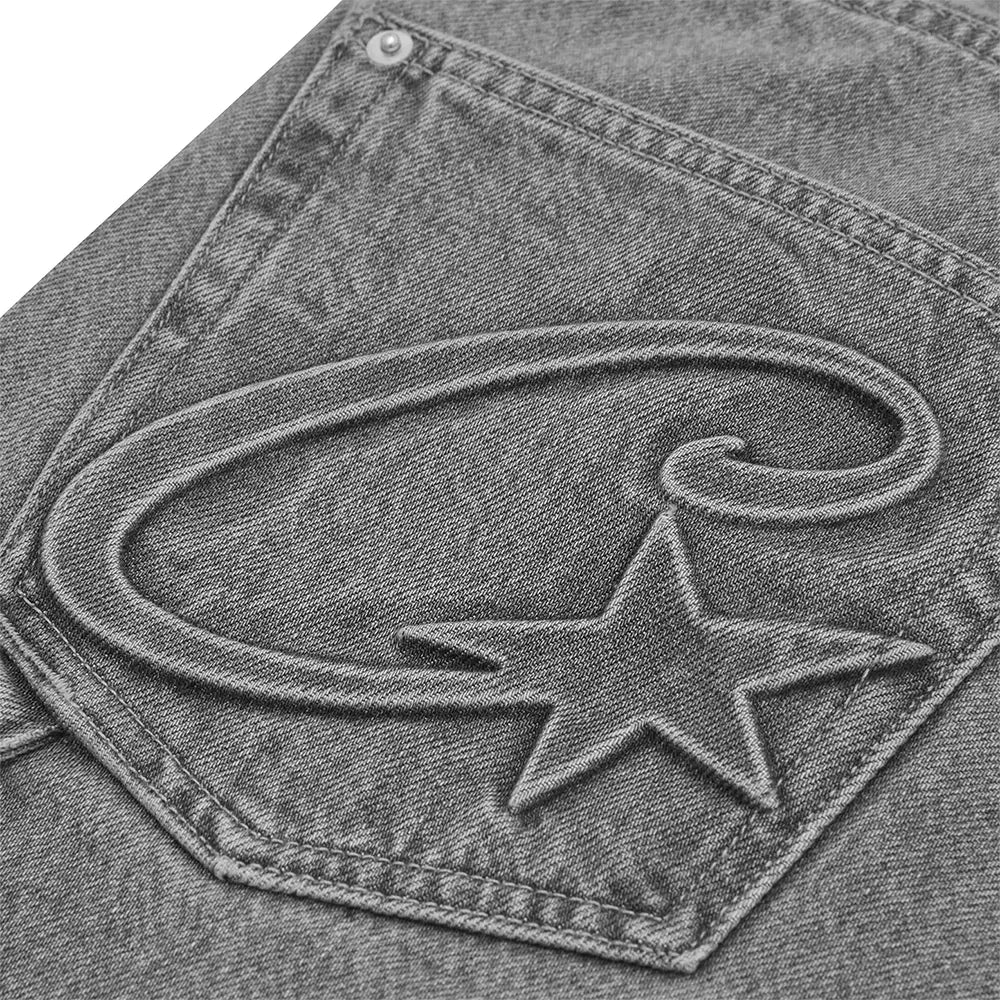 Corteiz CRTZ Embossed C-Star Denim Work Pant 'Grey’