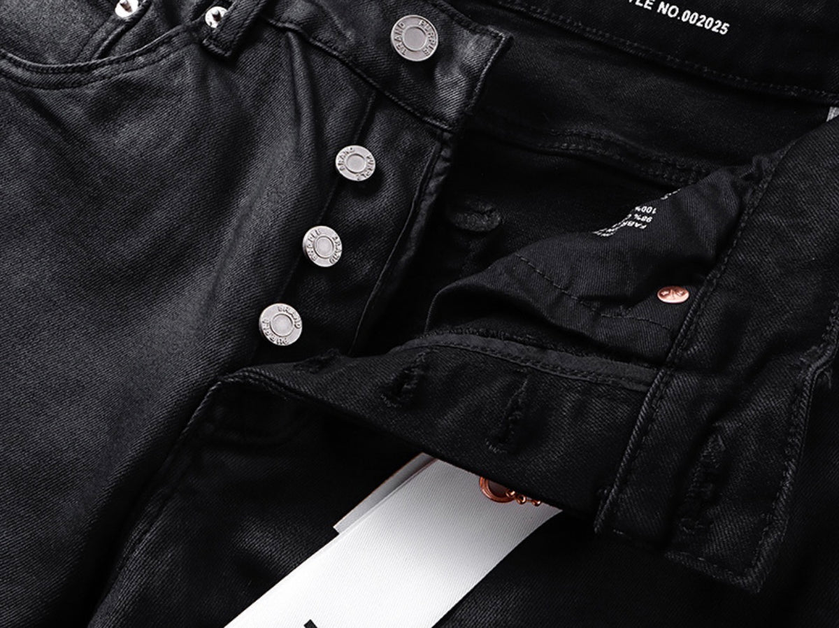 Purple Jeans Black Flared PU718