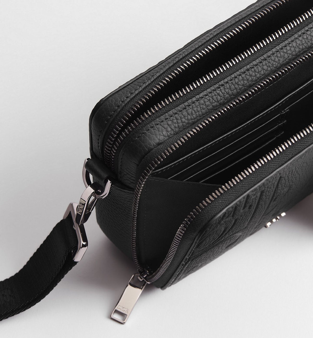 Dior Zipped Pouch with Strap black