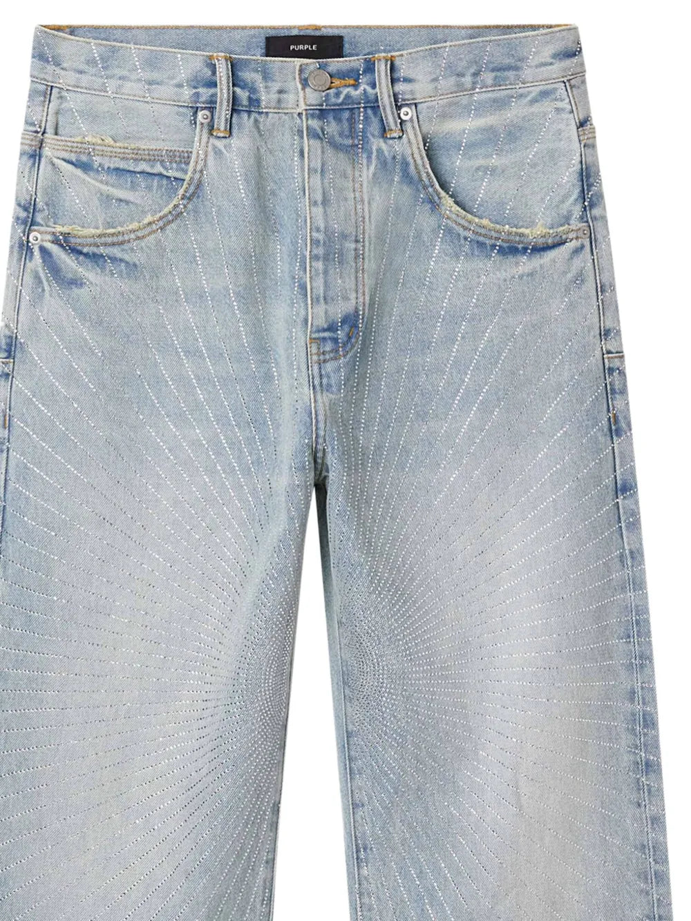 PURPLE CRYSTAL EMBELLISHED JEANS PU830