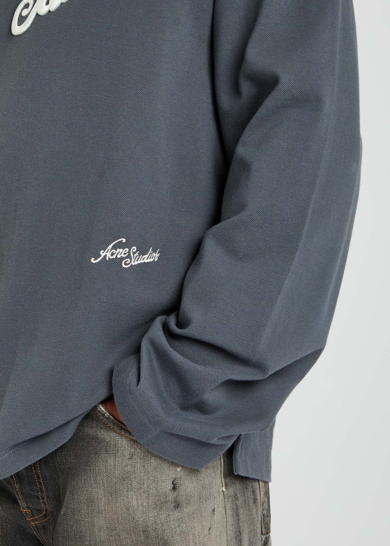 ACNE STUDIOS LOGO GREY LONG SLEEVE
