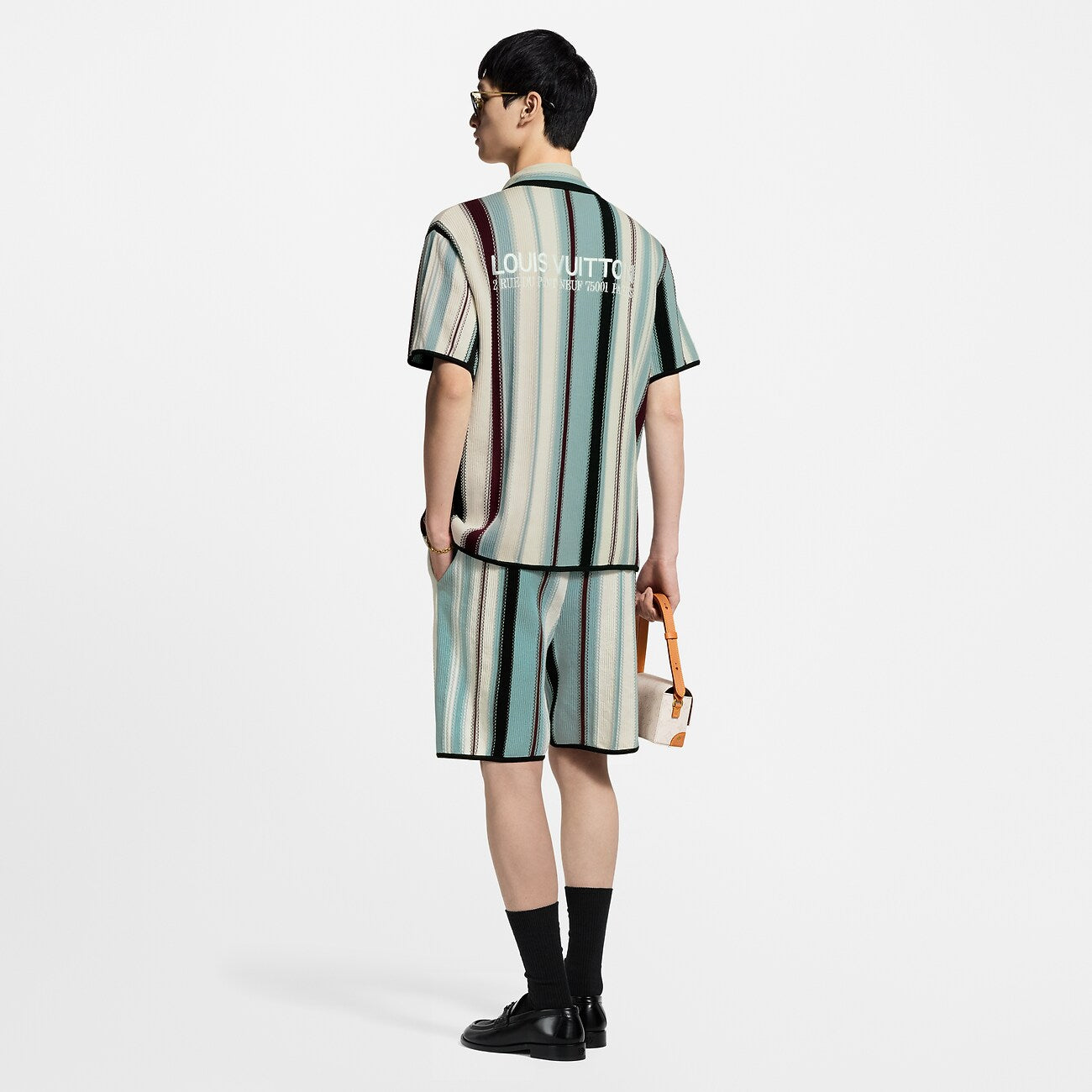 CAMISA LOUIS VUITTON Striped Crochet Short-Sleeved