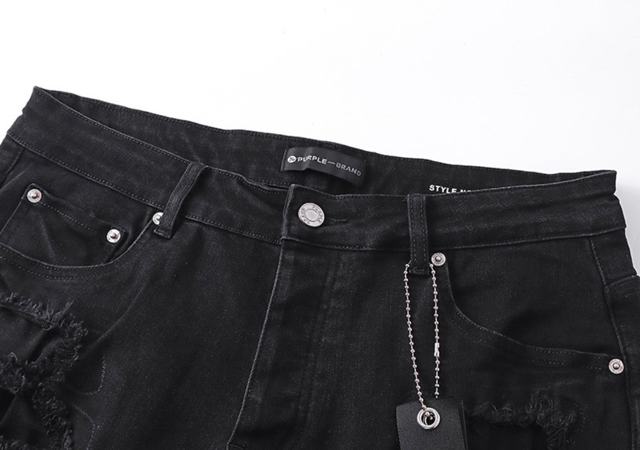 PURPLE BRAND SHORT BLACK PU502