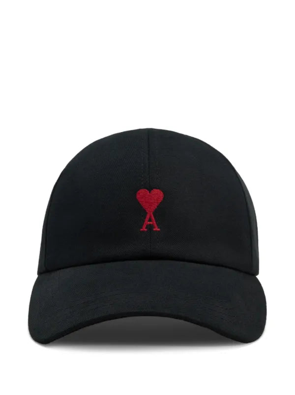 Ami Paris Embroidered black hat