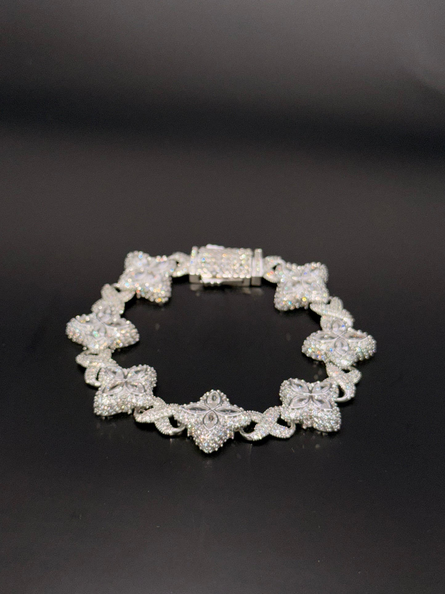 Silver Floral Tennis Bracelet
