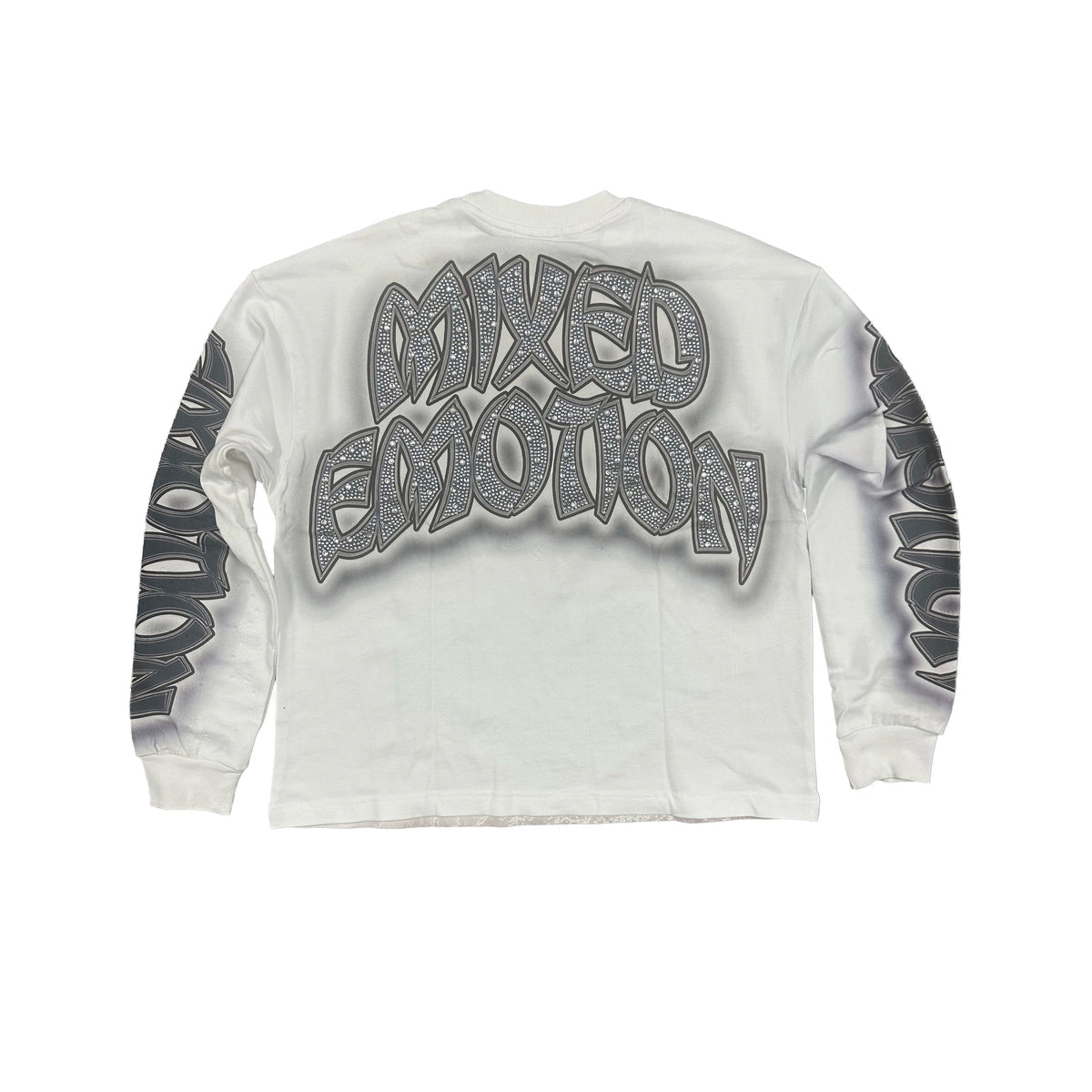 MIXED EMOTION RHINESTONE ZOMBIE RESURRECTIONLONG SLEEVE WHITE