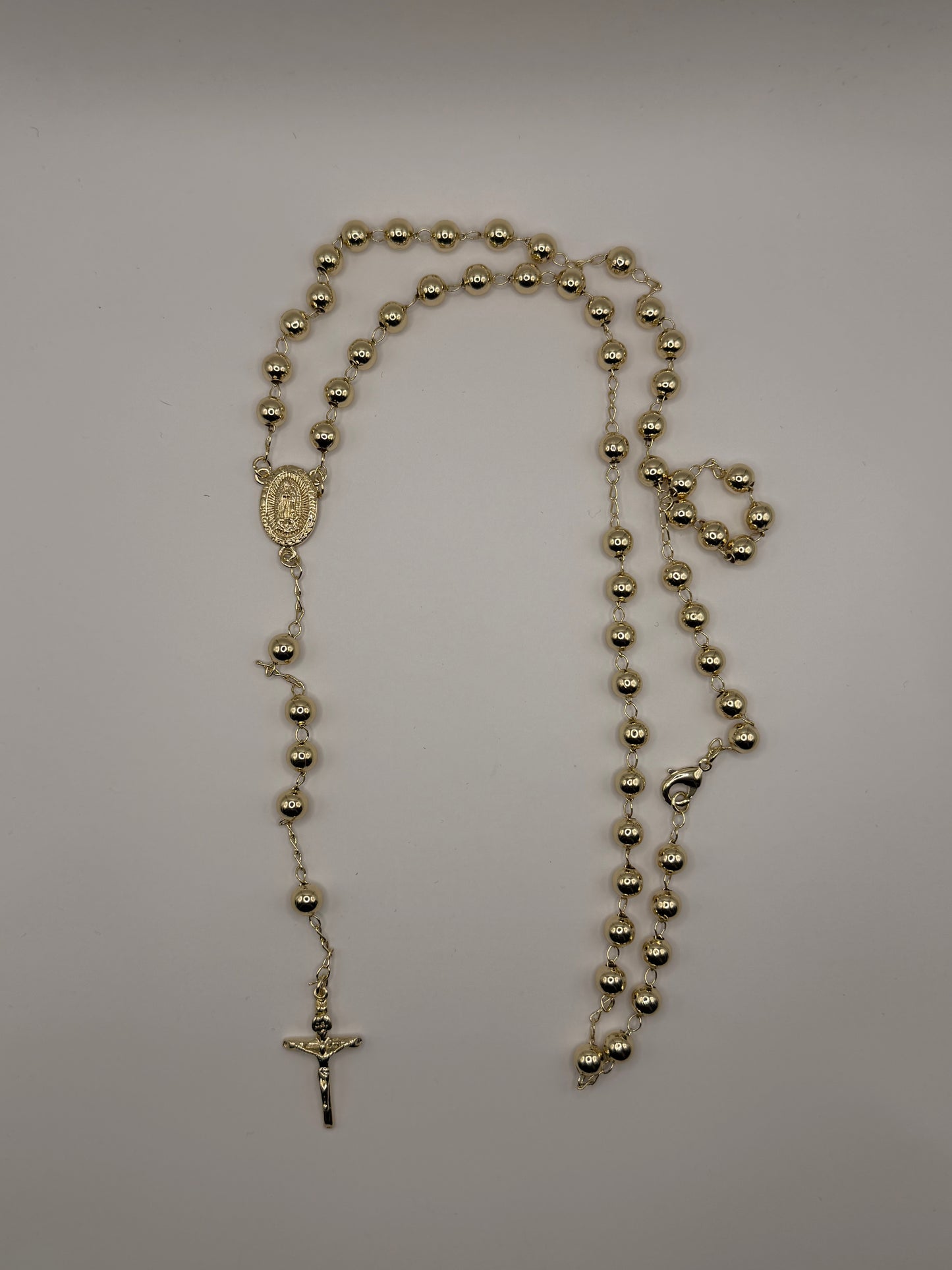 Rosario Virgen de Guadalupe Oro Laminado 14K