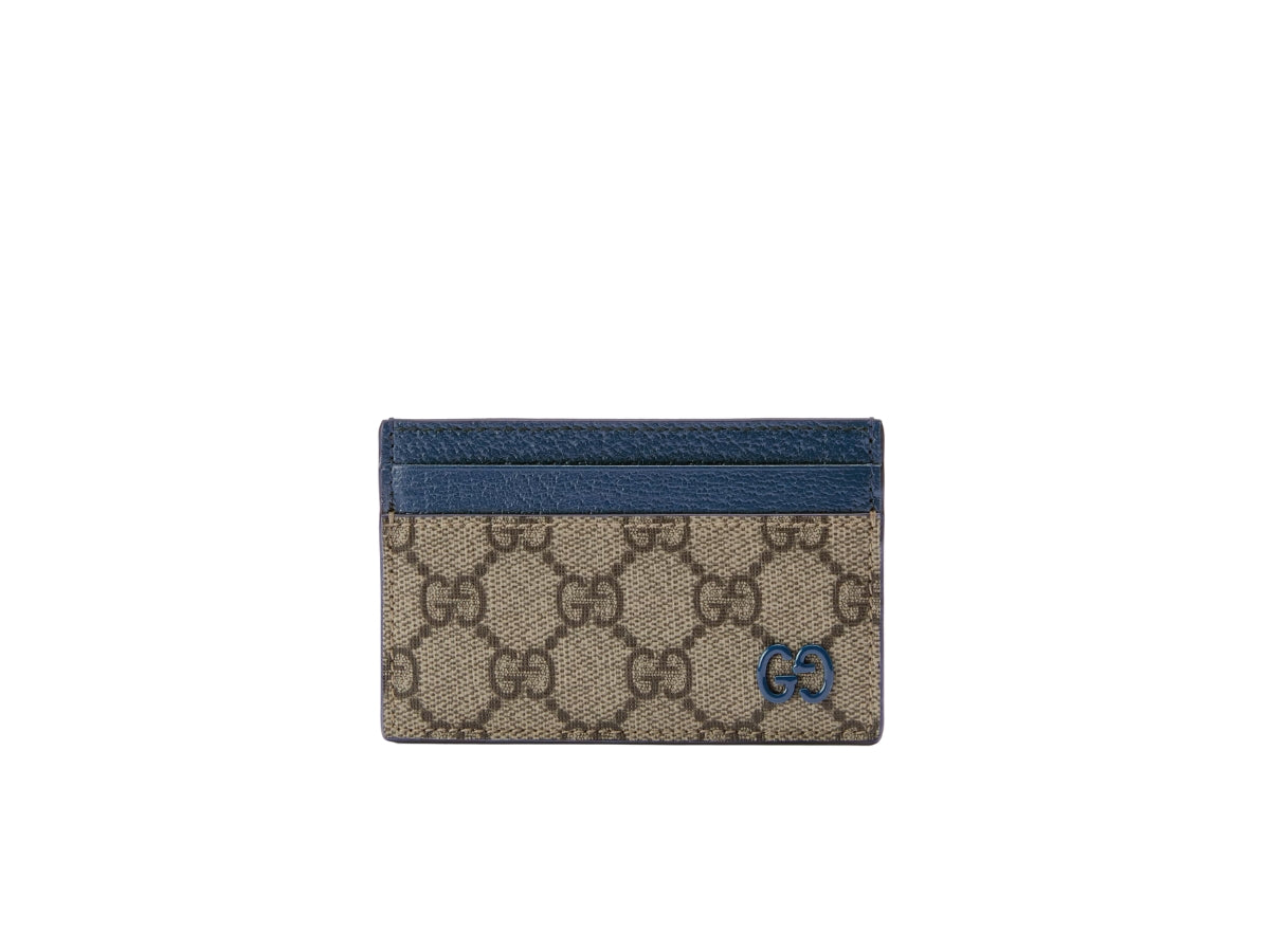 GUCCI CARDHOLDER BLUE/BEIGE CANVAS