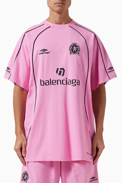 Balenciaga Oversized Soccer T-Shirt “Pink”