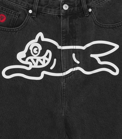 Icecream RUNNING DOG TRIPLE SCOOP DENIM SHORTS - BLACK (D060)