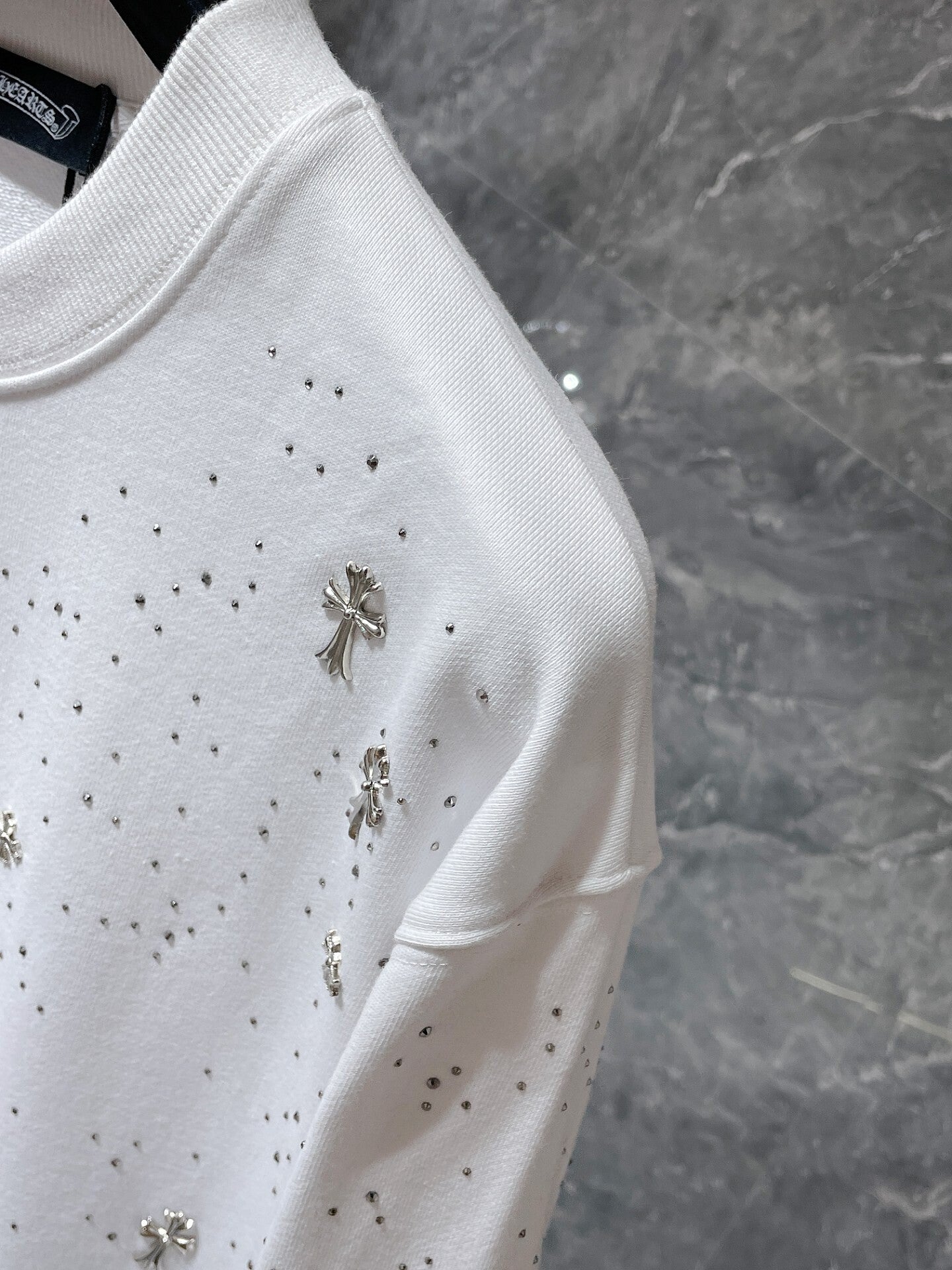 CHROMEHEARTS RHINESTONE MULTI CROSS WHITE