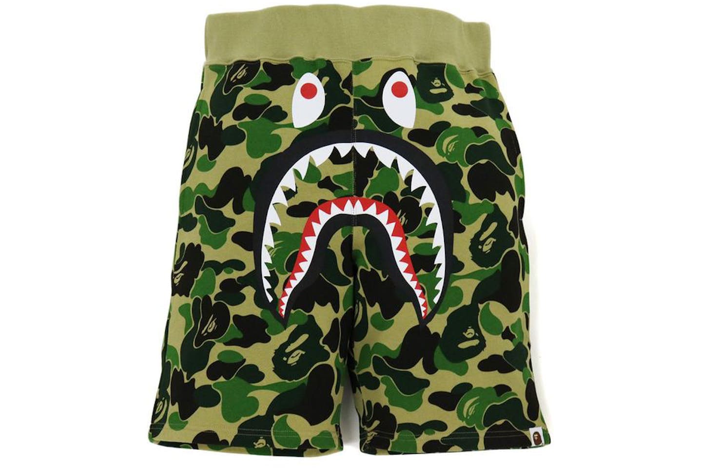 Bape ABC CAMO SHARK SWEAT SHORTS MENS green