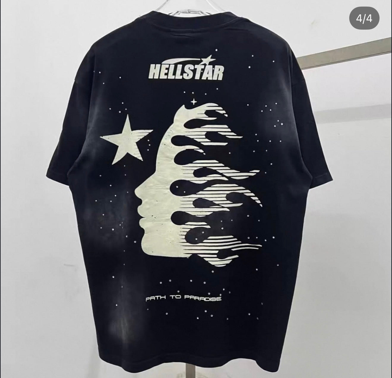 HELLSTAR PATH TO PARADISE RHINESTONE BLACK TEE