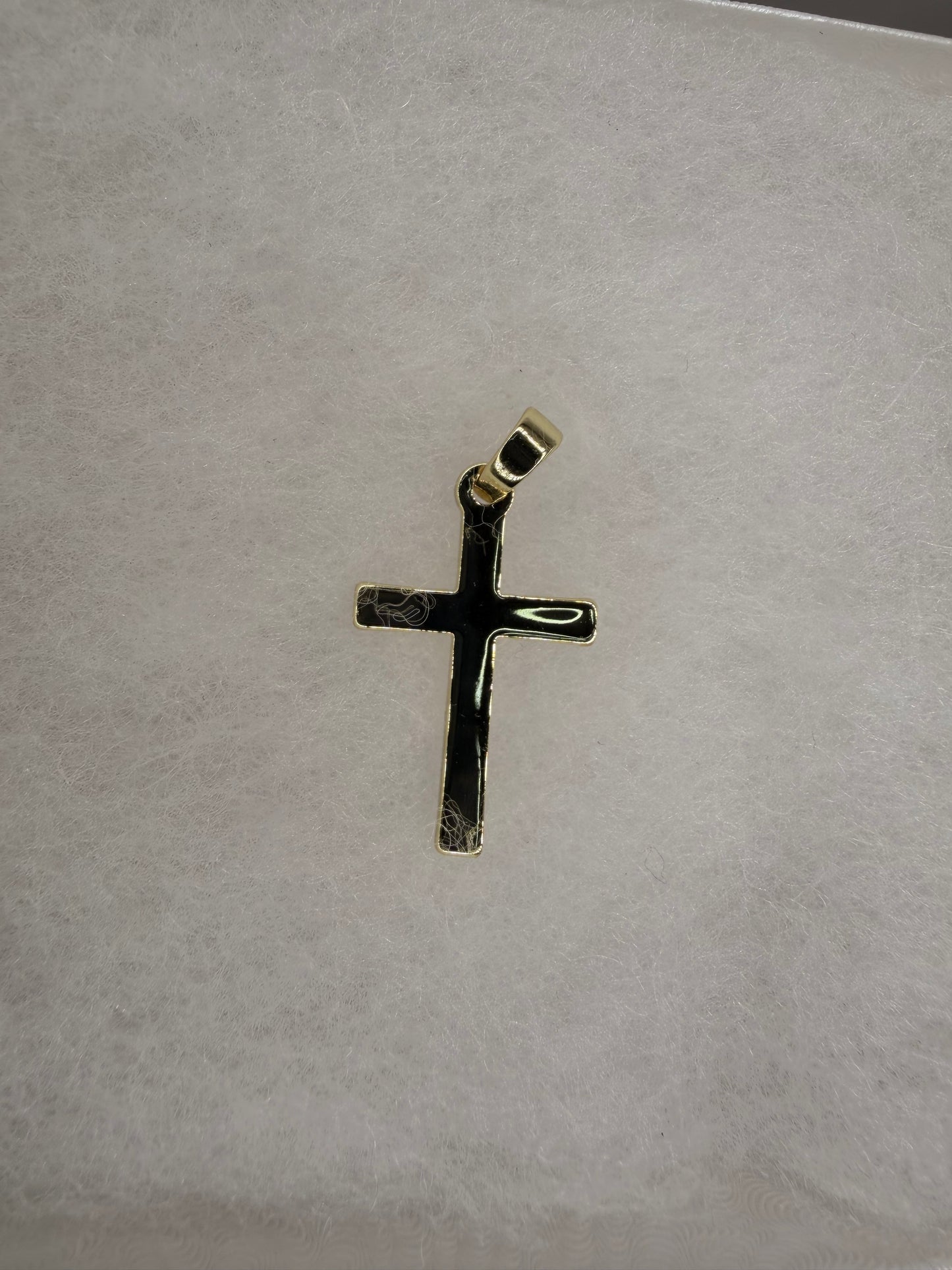 Cruz Lisa Oro Laminado 14K