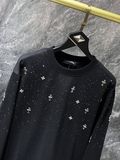 CHROMEHEARTS RHINESTONE MULTI CROSS BLACK