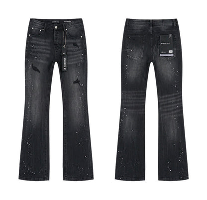 PURPLE JEANS FLARED BLACK PU711