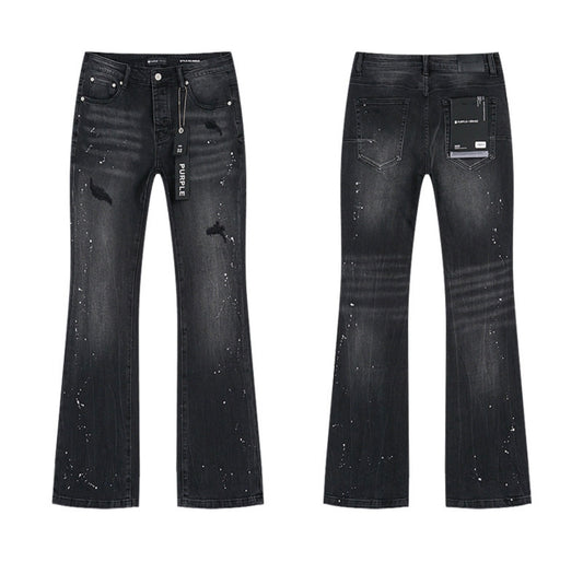 PURPLE JEANS FLARED BLACK PU711