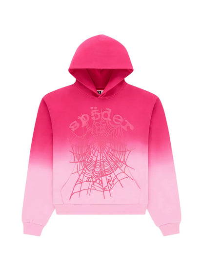 Spider ombre-effect hoodie Pink