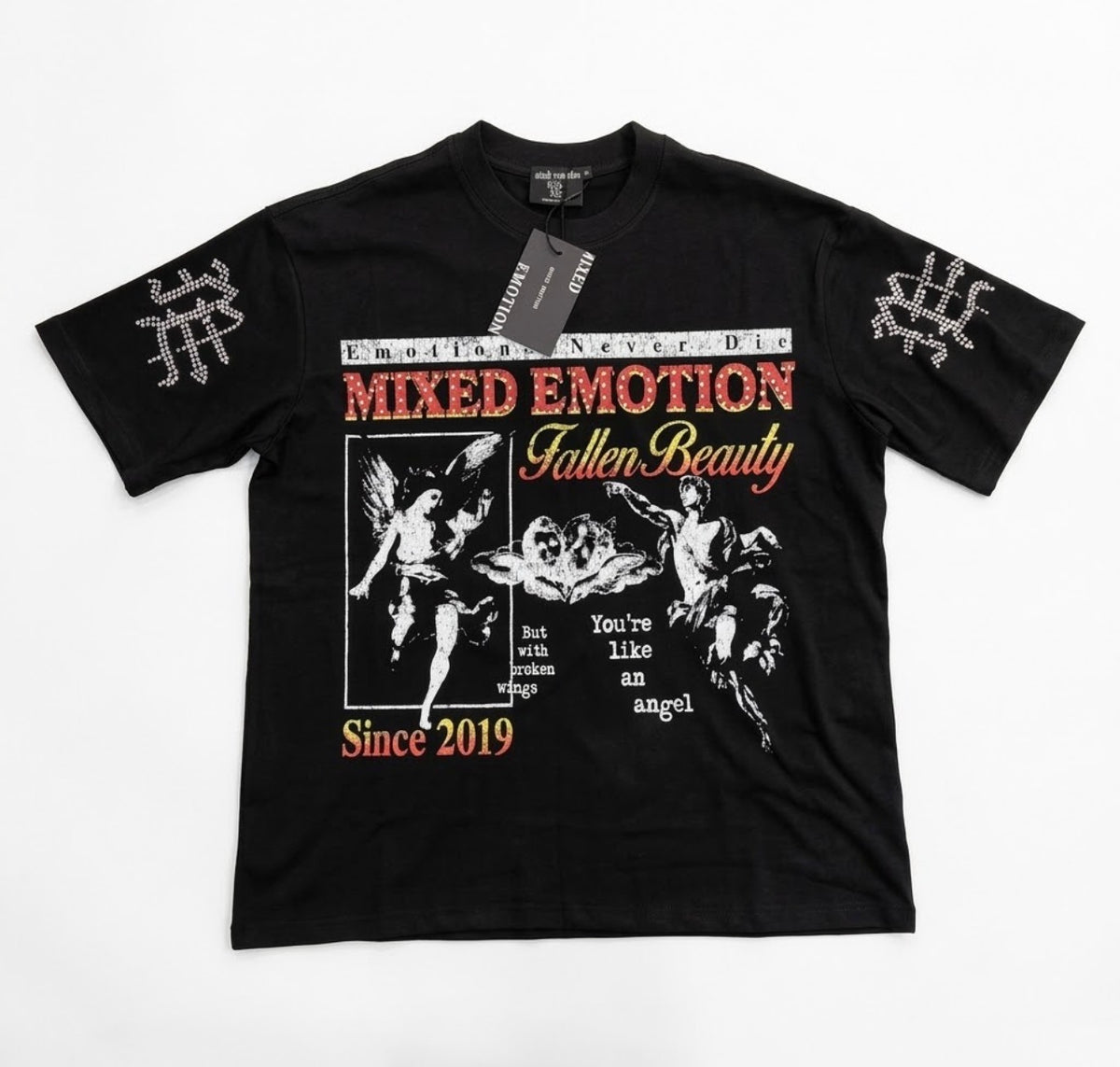 Mixed Emotion Fallen Beauty Black Tshirt