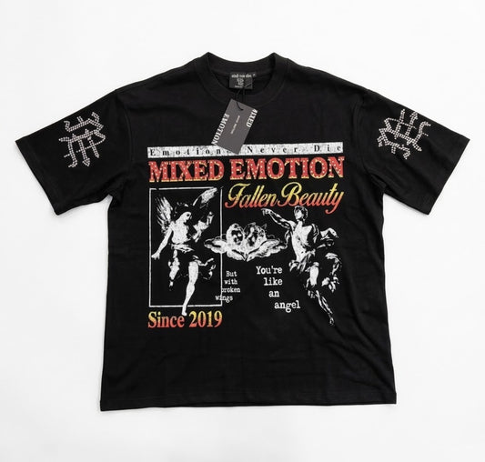 Mixed Emotion Fallen Beauty Black Tshirt