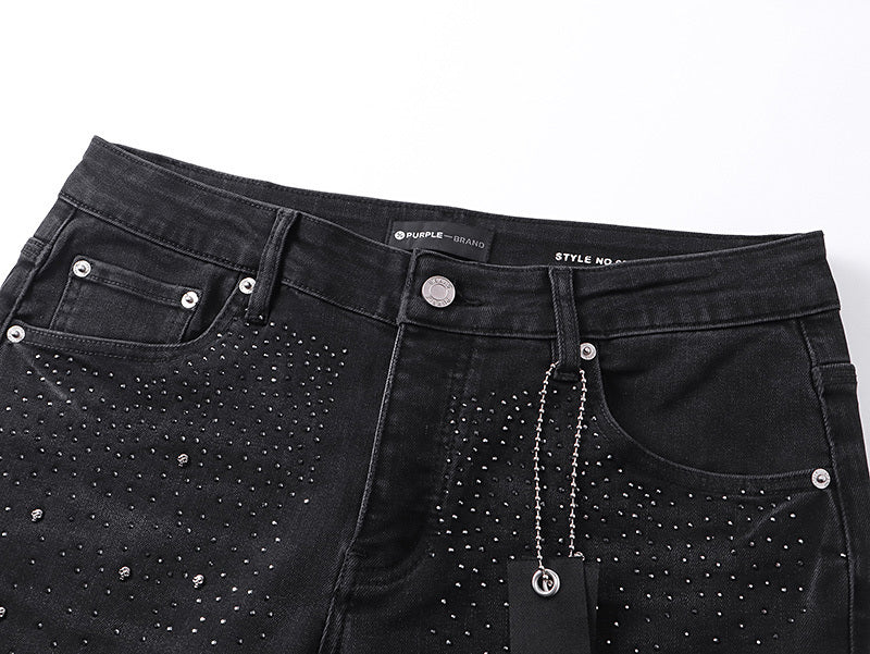 PURPLE FLARED RHINESTONE PANT PU710