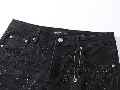 PURPLE FLARED RHINESTONE PANT PU710