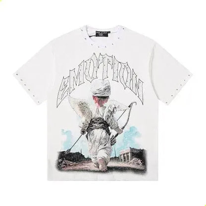 Mixed Emotion Iron Diamond White Tshirt