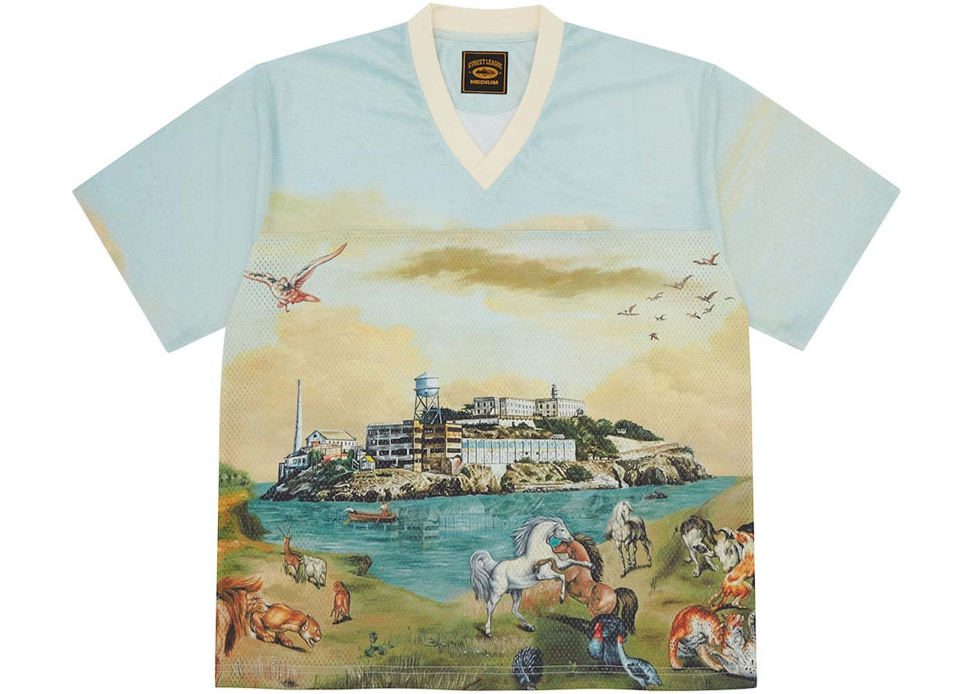 Corteiz Narnia Football Jersey 'Blue/Cream'