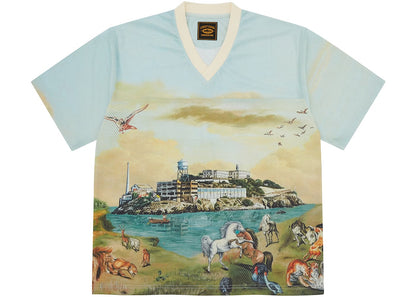Corteiz Narnia Football Jersey 'Blue/Cream'