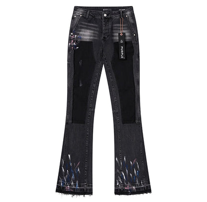 Purple Jeans Black Flared Pu6039