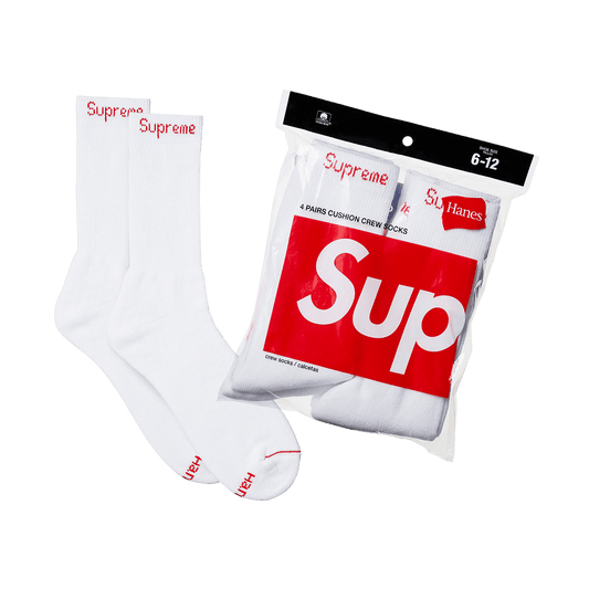 Supreme x Hanes Crew Socks (4 Pack) 'White'