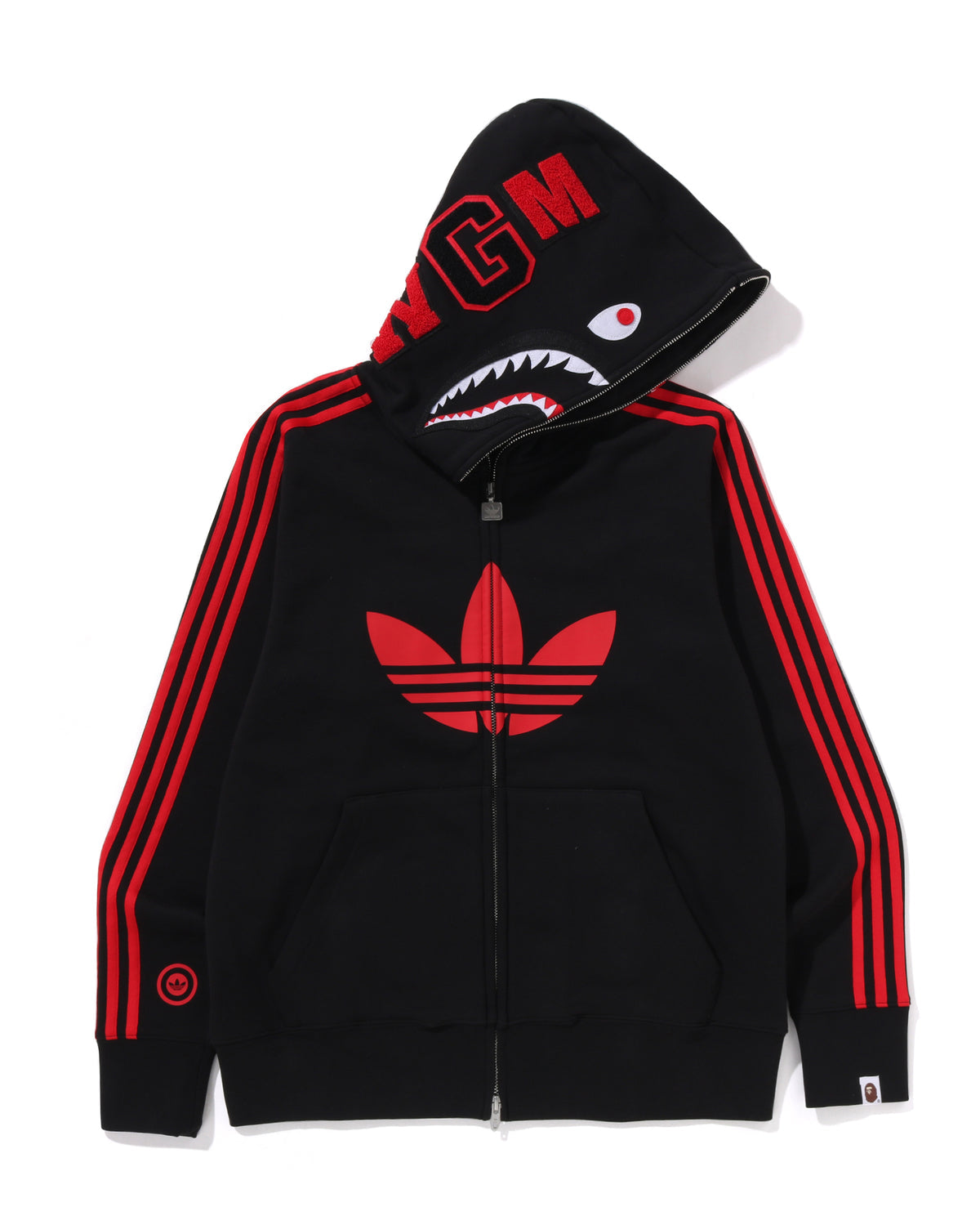 BAPE X ADIDAS - SHARK FULL ZIP HOODIE
