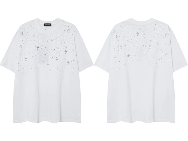 CHROMEHEARTS RHINESTONE WHITE TSHIRT