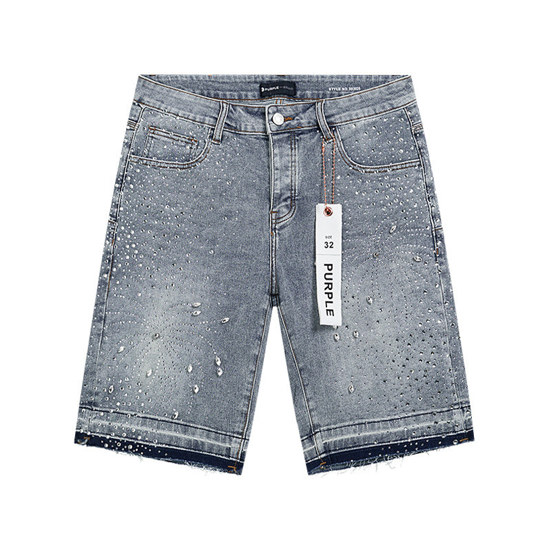 PURPLE BRAND DENIM RHINESTONE SHORT PU533