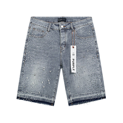 PURPLE BRAND DENIM RHINESTONE SHORT PU533