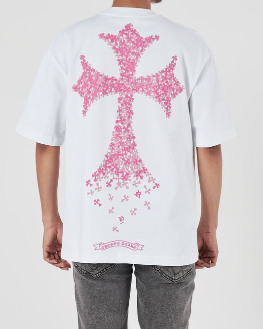 CHROMEHEARTS RHINESTONE PINK TSHIRT