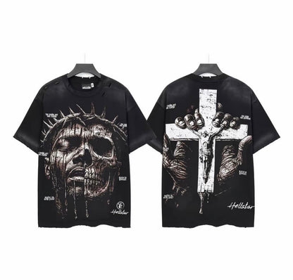 HELLSTAR JESUS SKULL TSHIRT