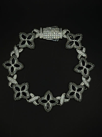 Black Floral Tennis Bracelet