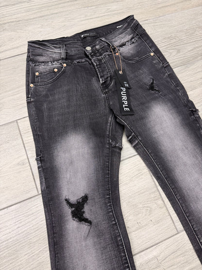 PURPLE FLARED BLACK JEANS PE63619