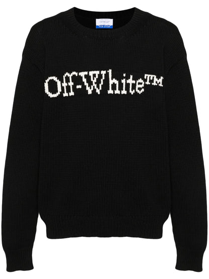 Off White intarsia-knit logo jumper