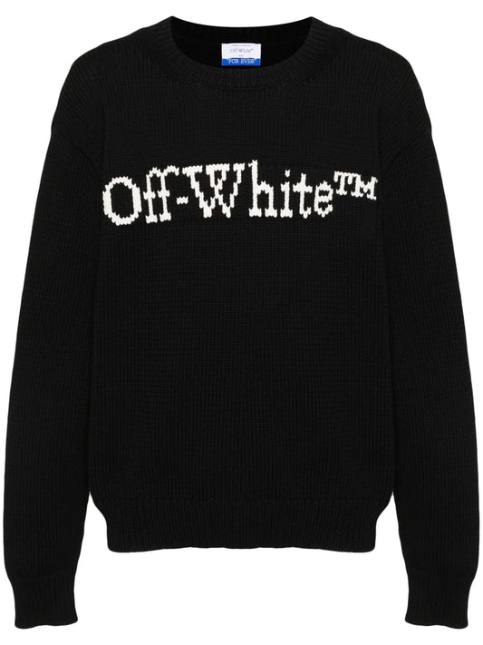 Off White intarsia-knit logo jumper