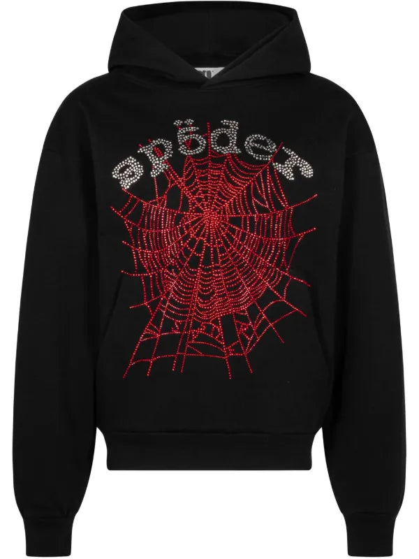 SPIDER WEB HOODIE BLACK