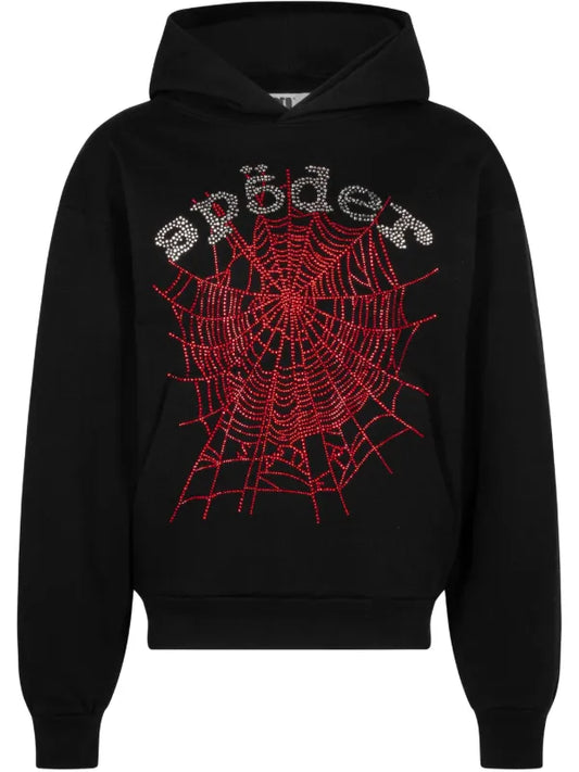 SPIDER WEB HOODIE BLACK