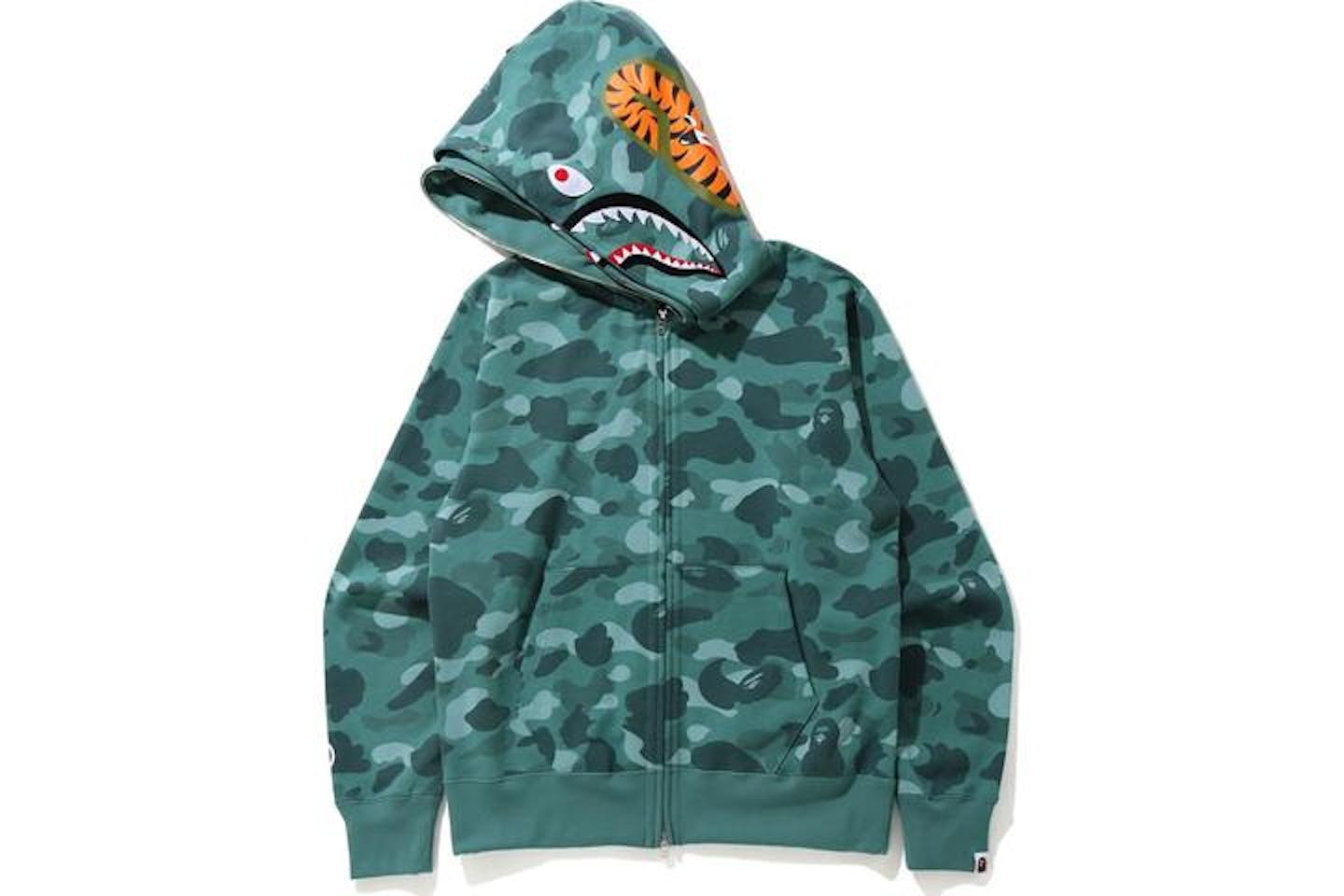 BAPE Color Camo Shark Wide Full Zip Double Hoodie