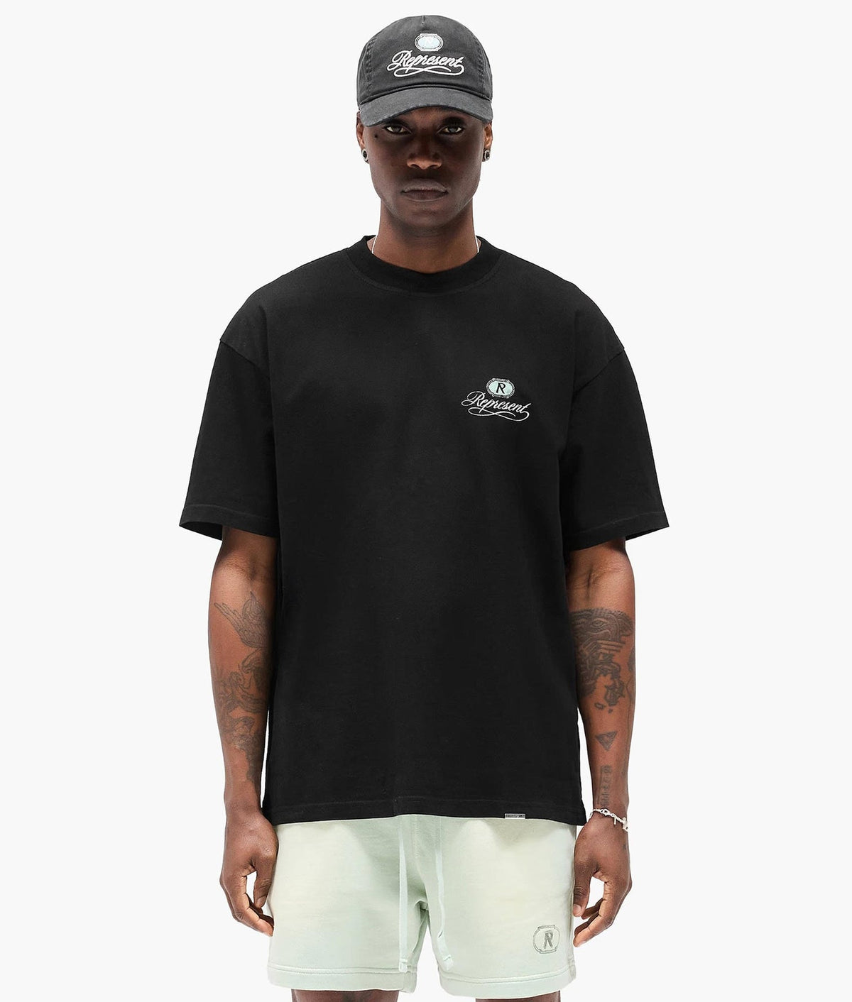 REPRESENT Oversized Grand Vintage Hand Drawn BLACK T-Shirt