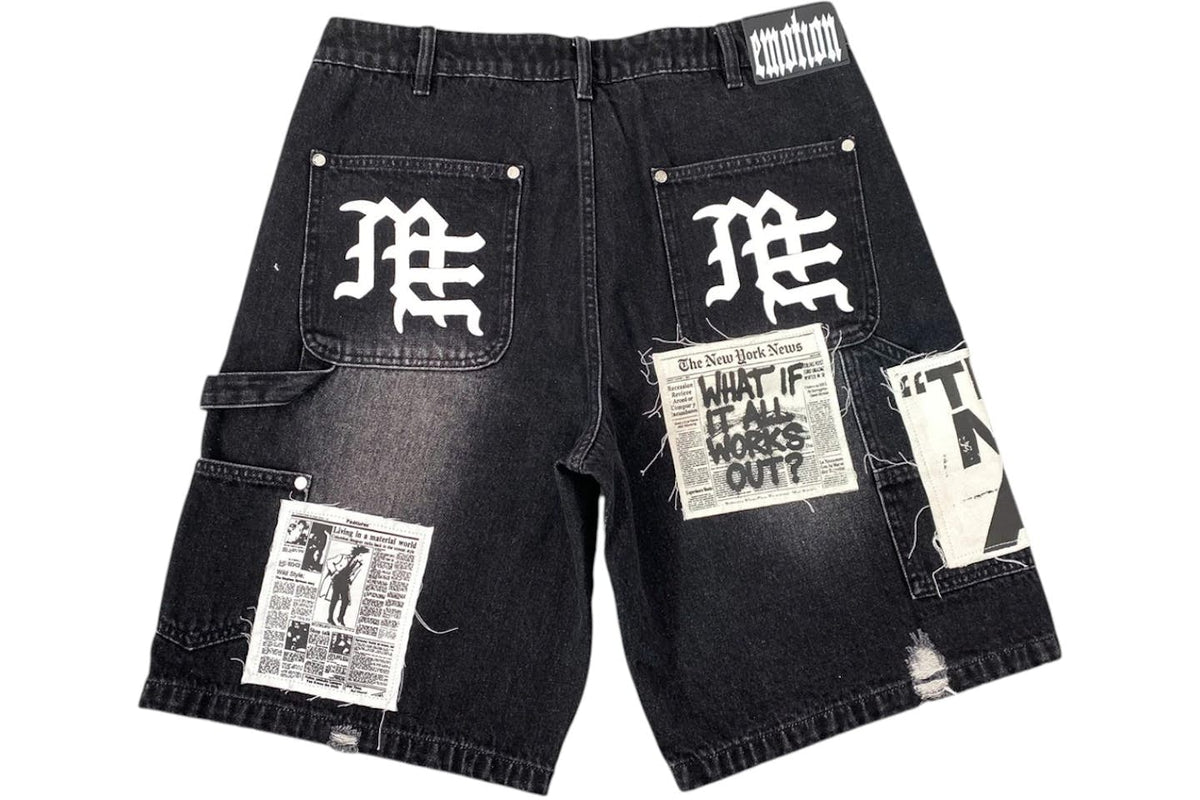 Mixed Emotions AI Denim Shorts Black
