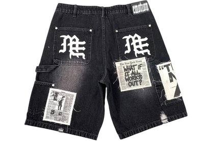 Mixed Emotions AI Denim Shorts Black