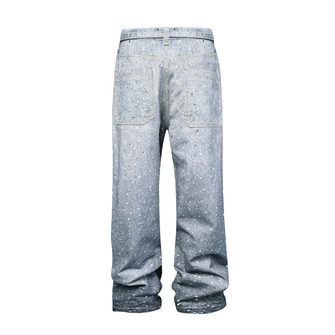 RHINESTONE PANT JEANS DENIM
