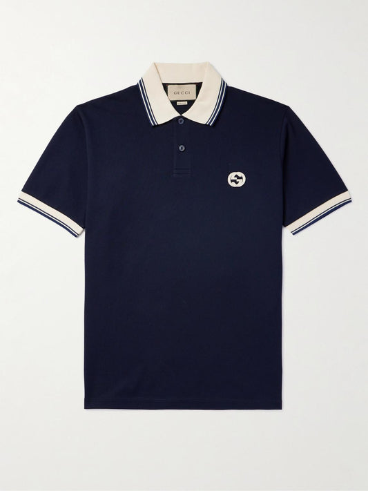 Gucci GG Polo Tshirt Blue big logo